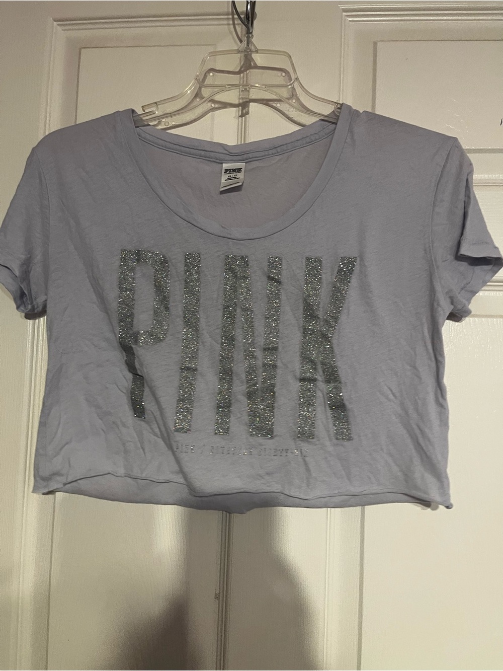 PINK Victoria's Secret Lavender Glitter Logo Tee